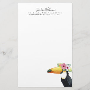 Jouw naam toevoegen   Tropische halo - Toucan Briefpapier