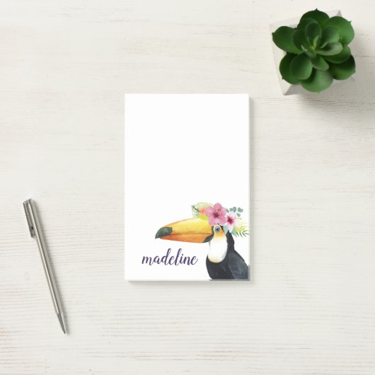 Jouw naam toevoegen | Tropische halo - Toucan Post-it® Notes (Kantoor)