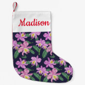 Jouw naam toevoegen | Tropische orchideeën Kleine Kerstsok (Voorkant)