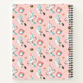 Jouw naam toevoegen | Unicorns in het ruimtepatroo Notitieboek (Achterkant)