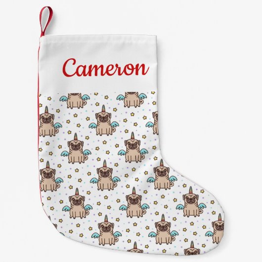 Jouw naam toevoegen | Unipug Pattern Kleine Kerstsok (Voorkant)