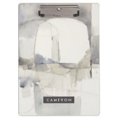 Jouw naam toevoegen | Verbetering I Grijs Abstract Klembord (Voorkant)