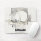 Jouw naam toevoegen | Verbetering I Grijs Abstract Muismat (Met muis)