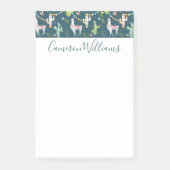 Jouw naam toevoegen | Vlagpatroon Waterverf Llama Post-it® Notes (Voorkant)