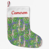 Jouw naam toevoegen | Waterverf Llama en Catus Pat Kleine Kerstsok (Voorkant)