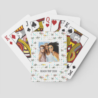 Jouw naam toevoegen | Waterverf palmbomen Pokerkaarten