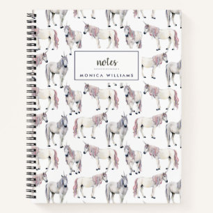 Jouw naam toevoegen   Waterverf Unicorn Fairy Tale Notitieboek