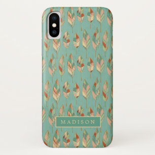 Jouw naam toevoegen Waterverf Vuurpatroon iPhone X Hoesje