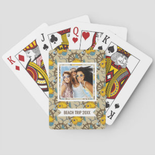 Jouw naam toevoegen Zee kapitein vis Pattern Pokerkaarten