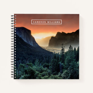 Jouw naam toevoegen zonsopgang Yosemite Nation Notitieboek