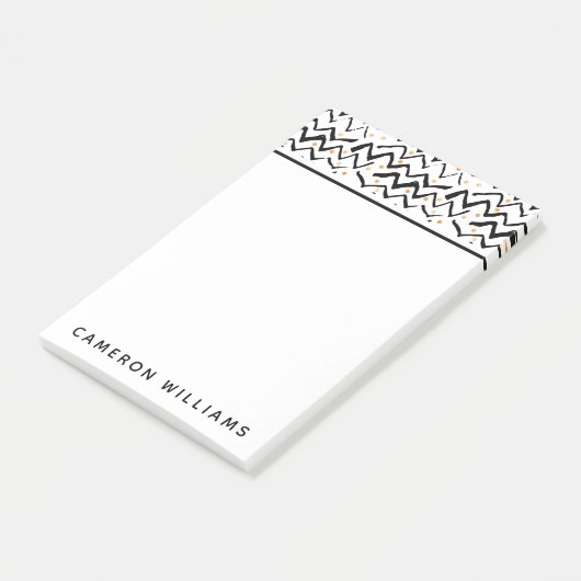 Jouw naam toevoegen | Zwarte penseelstreken en Sti Post-it® Notes (Schuin)