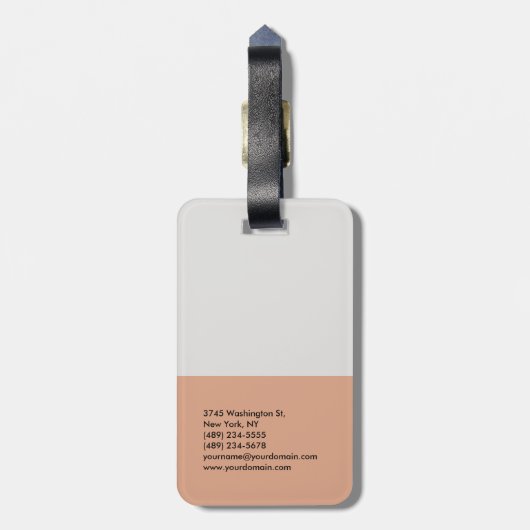 Jouw naam Trendy Modern minimalist Bagagelabel (Achterkant verticaal)