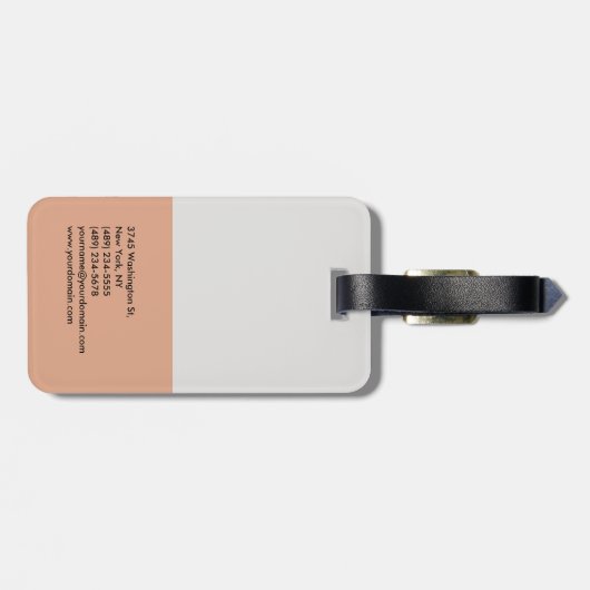 Jouw naam Trendy Modern minimalist Bagagelabel (Achterkant horizontaal)