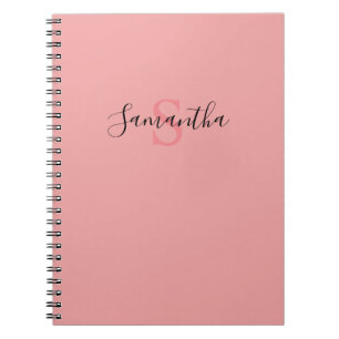 jouw naam Typografie Monogram - Roze Notitieboek