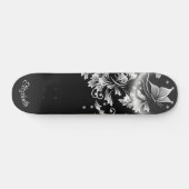 Jouw naam van zwarte en witte vlindervlinder skateboard