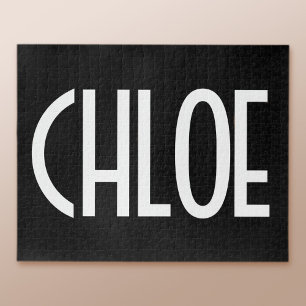 Jouw naam, Vette witte tekst   Zwart Legpuzzel