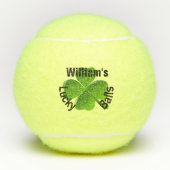 Jouw naam Vier Leaf Clover Lucky Tennisballen (Voorkant)