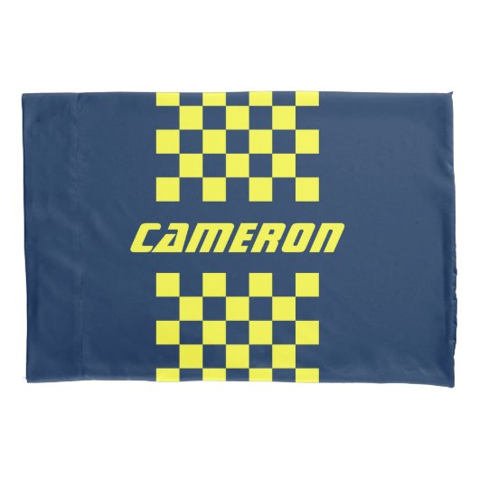 Jouw naam Volledig aangepaste kleuren, gecheckte s Kussensloop (Voorkant)