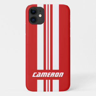 jouw naam volledig aangepaste kleuren met races 1 iPhone 11 hoesje