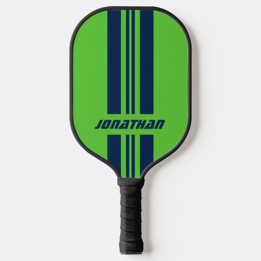 Jouw naam volledig aangepaste kleuren met races 1 pickleball paddle (Voorkant)