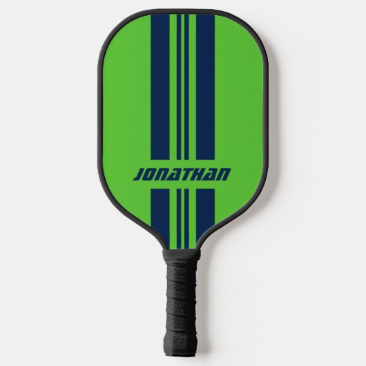 Jouw naam volledig aangepaste kleuren met races 1 pickleball paddle (Achterkant)