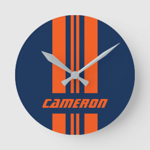 Jouw naam volledig aangepaste kleuren met races 1 ronde klok