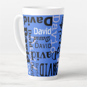 Jouw naam water keramisch latte mok (Linkerhoek)