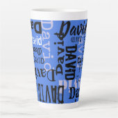 Jouw naam water keramisch latte mok (Voorkant)