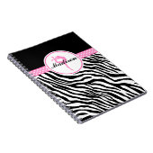 jouw naam Zebra Print Gymnastiek met roze details Notitieboek (Rechterzijde)