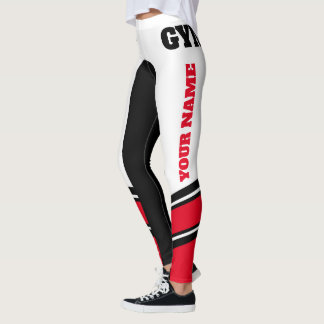 Jouw naam zwart/wit/rood schrijven leggings