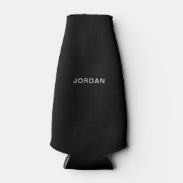 Jouw naam zwarte fleskoeler flesjeskoeler