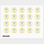 Jouw namen Hier Custom bewerkbare Minimal Honey Ja Ronde Sticker (Vel)