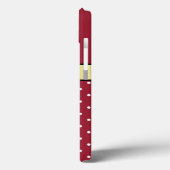 Jouw namen op gouden, elegante kruidige rode & wit Case-Mate iPhone case (Achterkant / Links)
