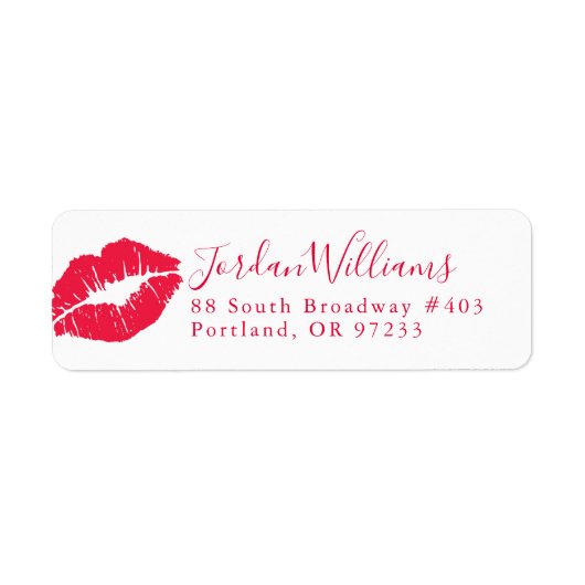 Jouw namen toevoegen | lippenstift kus etiket (Voorkant)