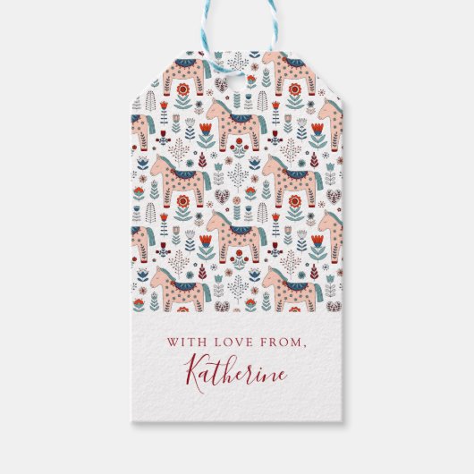 Jouw namen toevoegen | Scandinavische Paardenvolks Cadeaulabel (Voorkant)