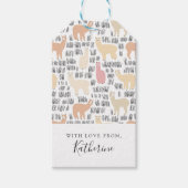 Jouw namen toevoegen | zwerm alpaca's cadeaulabel (Voorkant)