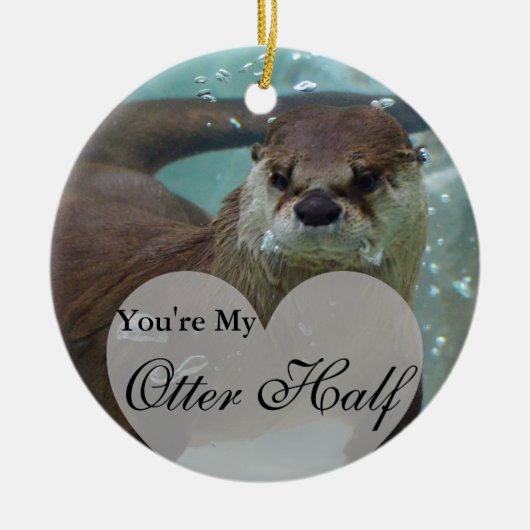 Jouw Otter Half Brown River Otter zwemmen Keramisch Ornament (Voorkant)
