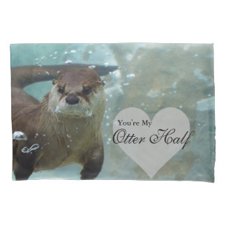 Jouw Otter Half Brown River Otter zwemmen Kussensloop