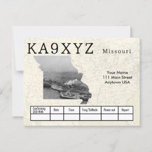 Jouw Photo Missouri Shaped Cutout Custom QSL Briefkaart