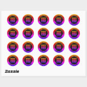 Jouw QR-code aangepaste tekst ronde sticker sjablo (Vel)