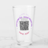 Jouw QR-code en aangepaste tekst glassjabloon Glas (Achterkant)
