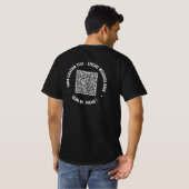 Jouw QR-code scan aangepaste tekst gepersonaliseer T-shirt (Achterkant volledig)