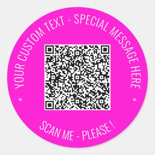 Jouw QR-code stickers sjabloon met eigen tekstkleu (Voorkant)