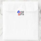 Jouw stem is belangrijk ronde sticker (Tas)