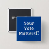 Jouw Stem Is Belangrijk!! Speldje (Voorkant /achterkant)