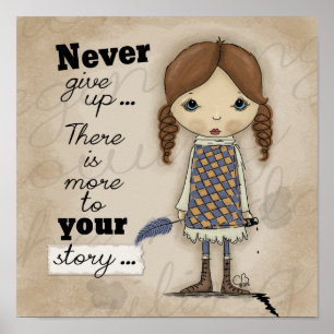 Jouw Story-Girl met Pen en Ink Poster