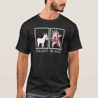 Jouw tante mijn tante Paard & Eenhoorn Grappige T- T-shirt