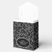 Jouw tekst 50th Birthday Number Pattern Black/Whit Bedankdoosjes (Geopend)