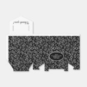 Jouw tekst 50th Birthday Number Pattern Black/Whit Bedankdoosjes (Uitgevouwen)