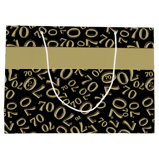 Jouw tekst: 70e verjaardag zwart/goudnummer 70 large cadeautasje (Achterkant)